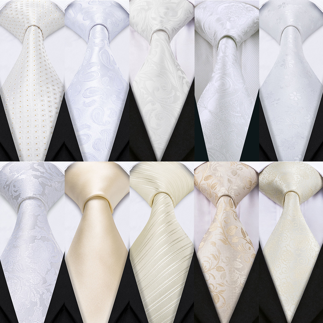 Fashion White Mens Wedding Tie - Mens Grooming Kit Gift review and price