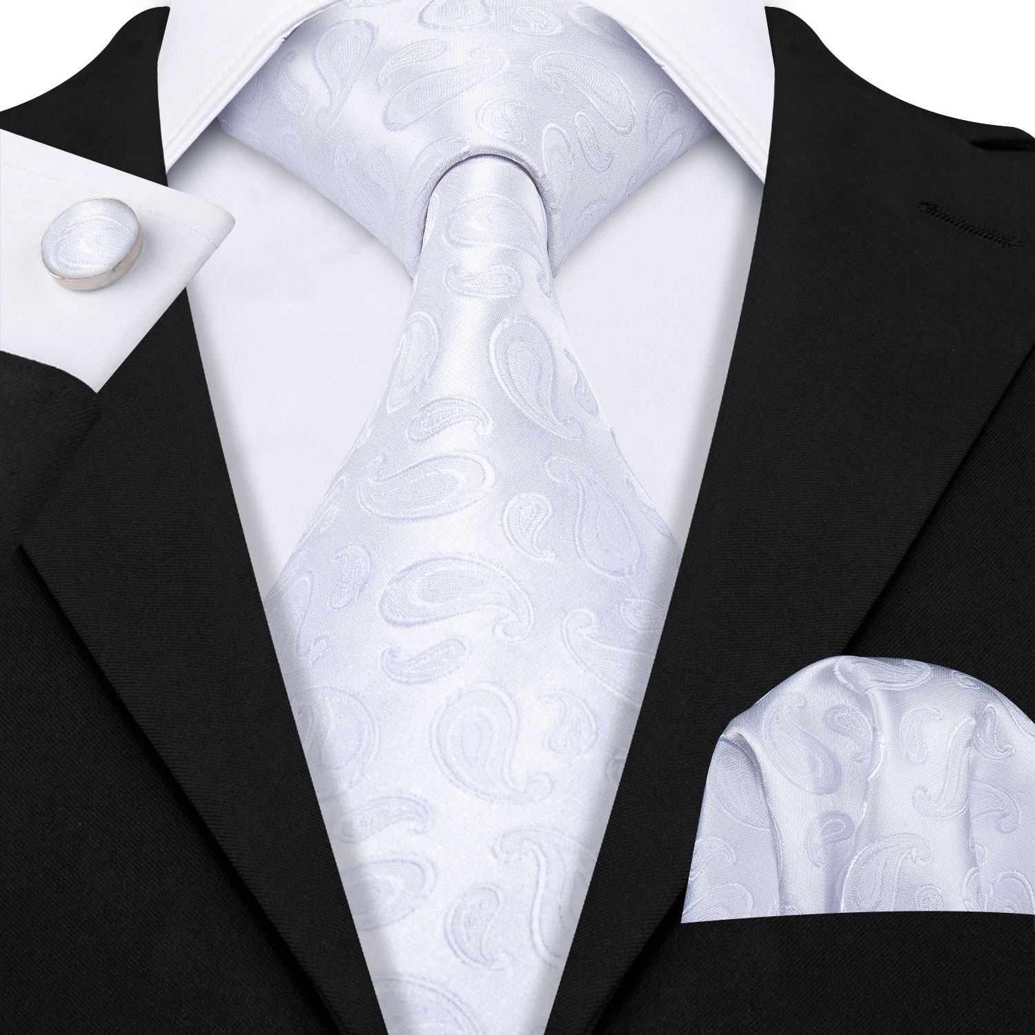 Fashion White Mens Wedding Tie - Mens Grooming Kit Gift review and price