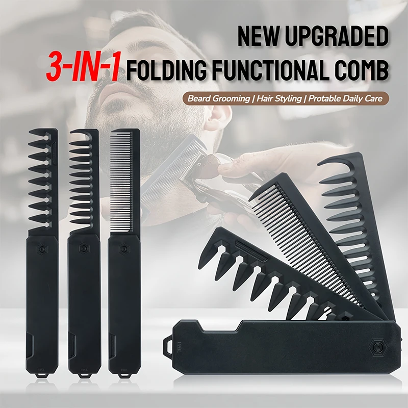 3-in-1 Folding Beard Comb for  - Mens Grooming Kit Gift review and price