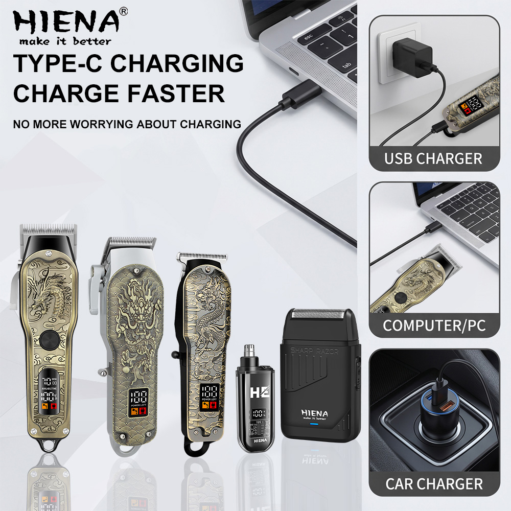 HIENA 5pcs Professional Hair C - Mens Grooming Kit Gift review and price
